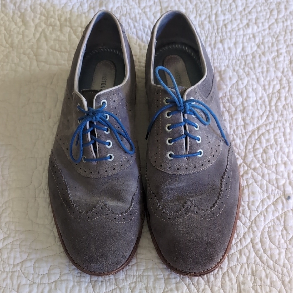 Johnston & Murphy Gray and Blue Wingtip Oxfords